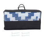Waterproof Plastic Foldable Rug 8x10FT Outdoor Carpet Navy Blue White