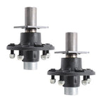 2PC Pre-Assembled 5 x 5.5" Trailer Hub Kit & Flange #84 Spindle With Bearing Kit