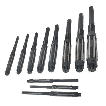 Adjustable 11Pcs Hand Reamers A-K, H4-H14, 15/32 to 1-1/2, HSS 6 Blades