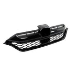 For Honda CR-V 2020-2022 Plastic Front Bumper Grille w/ 2pcs Chrome Trim Strip