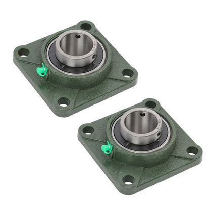 2 × UCP209-28 Pillow Block Flange Bearing 1-3/4" Bore 4 Bolt Solid Base