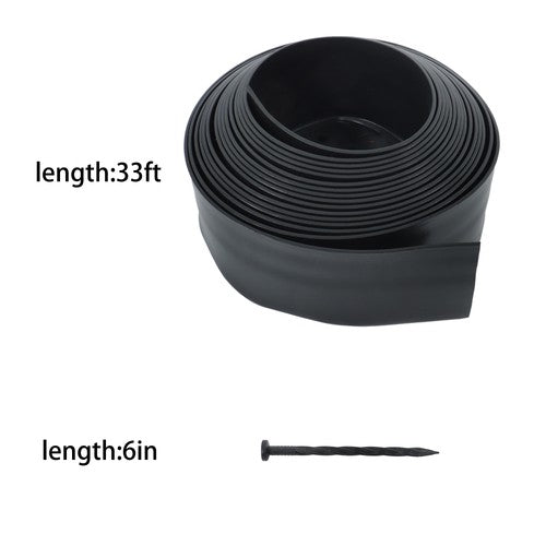 L-shaped 33FT Garden Edge Lawn Grass Stone Isolation Strip 50pc Anchoring Spik