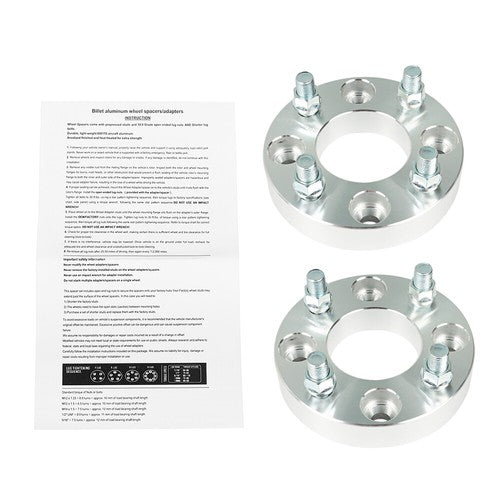 Wheel Flange 1" 4x101.6mm Hub Bore 62mm Thread Size 1/2"x20 Silver 2Pcs