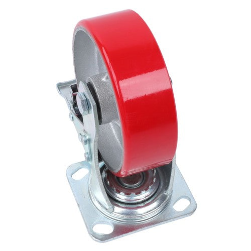 1 x 6' Heavy Duty Metal CASTERS  Construction Red With Brakes