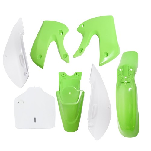 Green&White Plastic Fender Fairing Kit For KX 65 KLX 110 KLX110 DRZ110