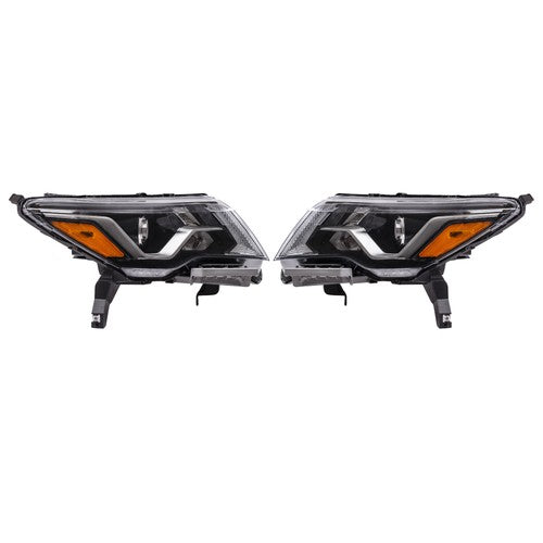 Headlights Assembly Set For Nissan Pathfinder 2017-2020 Halogen W/LED DRL Pair