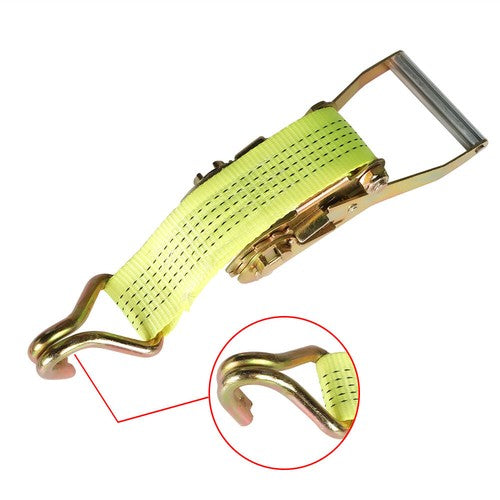 8-Pcs 2" x 15 Ft Ratchet Straps With J Hook 5000 Lbs Heavy Duty Tie Downs