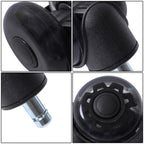 5-piece set 2" Office Chair Rubber Caster Swivel Wheels Black, 360° steering