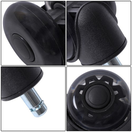 5-piece set 2" Office Chair Rubber Caster Swivel Wheels Black, 360° steering