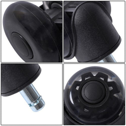5-piece set 2" Office Chair Rubber Caster Swivel Wheels Black, 360° steering