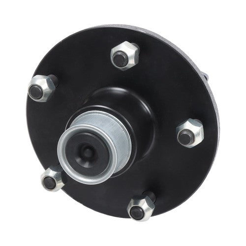 2PC Pre-Assembled 5 x 5.5" Trailer Hub Kit & Flange #84 Spindle With Bearing Kit