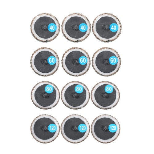 12Pack Mixed Curved Flap Disc 2" Quick Change Sanding Discs for Die Grinder