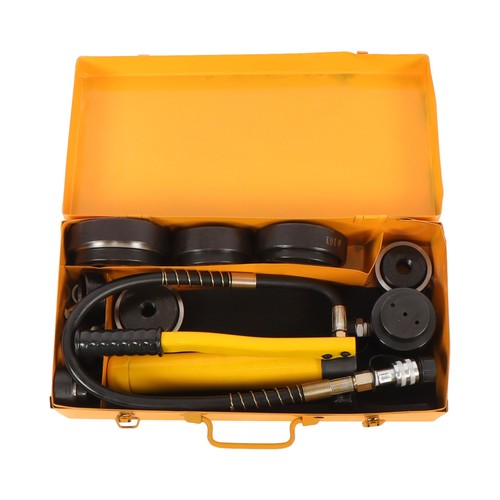 15 Ton 1/2" to 4" Hydraulic Knockout Punch Driver Tool Kit with 10 Dies