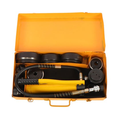 15 Ton 1/2" to 4" Hydraulic Knockout Punch Driver Tool Kit with 10 Dies