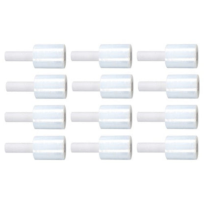 12 Rolls 5" in. x 1000FT 80 Gau Stretch Shrink Film Hand Wrap With Handle -CLEAR