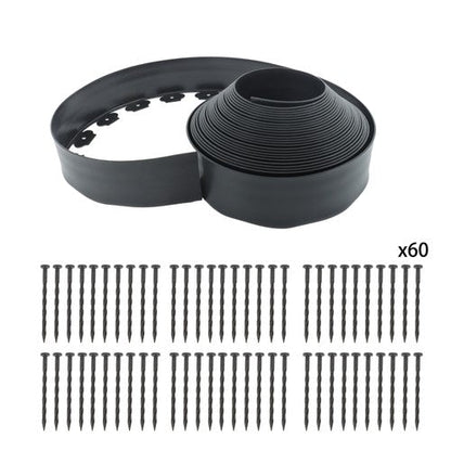 60pcs Anchoring Spik L-shaped 60FT Garden Edge Lawn Grass Stone Isolation Strip
