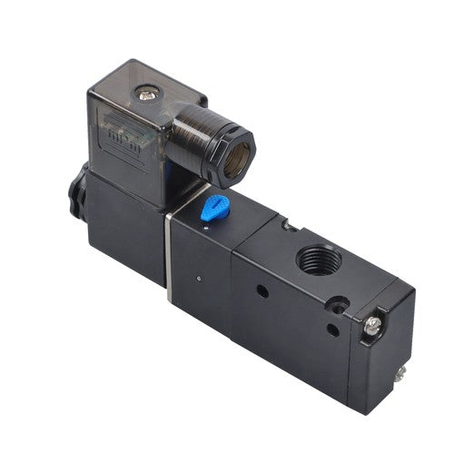 DC 12V 3-Way 2 Position 1/4"PT Pneumatic Air Control NC Solenoid Valve w/ Light