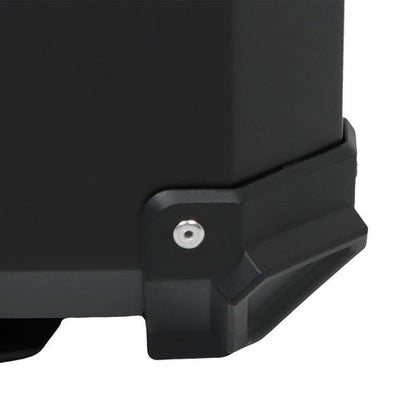 Black 45L Motorcycle Top Case Tail Box Thick Aluminum Hard Trunk With Backrest