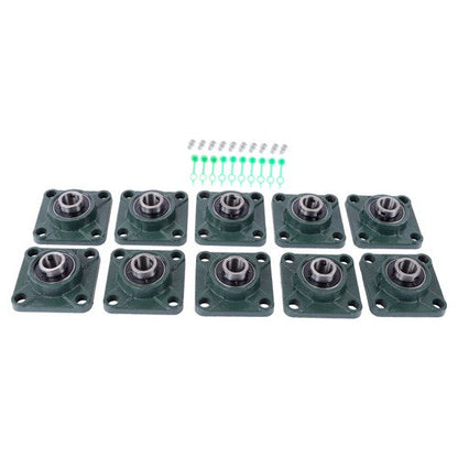 10 Pcs UCP204-12 Pillow Block Flange Bearing 3/4" Bore 4 Bolt Solid Base