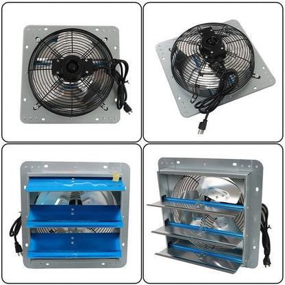 Aluminum 12" Wall Mounted Shutter Exhaust Fan With 1.65 Meters Power Cord Kit