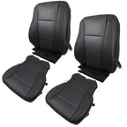 Black For Ford F150 2015-2017 Driver&Passenger Bottom And Top Seat Cover Leather