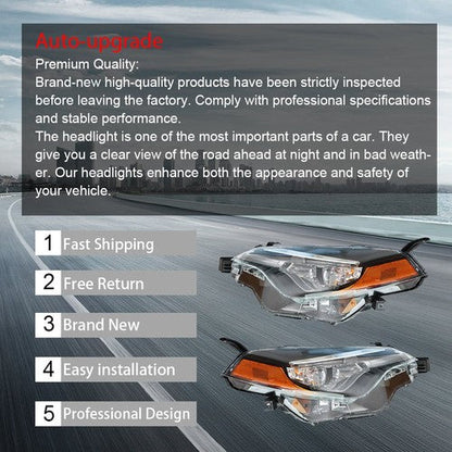 For Toyota Corolla L Le Eco 2017-2019 Headlight Projector Set Halogen L+R Clear