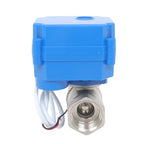 Solid Motorized Ball Valve 1in Full Port SS 9-24V AC/DC NC Auto Return