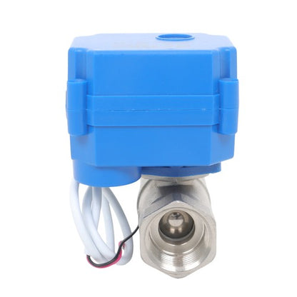 Solid Motorized Ball Valve 1in Full Port SS 9-24V AC/DC NC Auto Return
