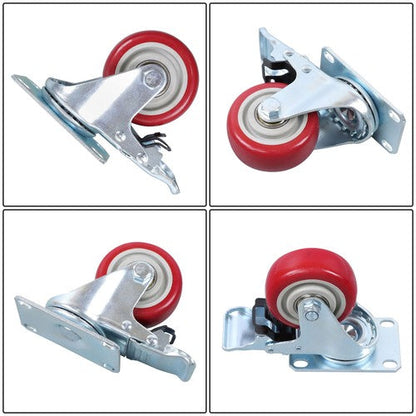 3 Inch Industrial Heavy Duty Swivel Caster Wheels with Brake Set of 4 Safety