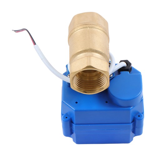 Solid Motorized Ball Valve 3/4in Standard Port Brass 9-24V NC Auto Return