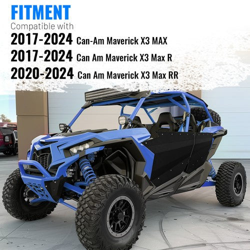 4 Piece Aluminum Door Panel Powder Coated for Can Am X3 Full Doors 17 18 19 20-2024