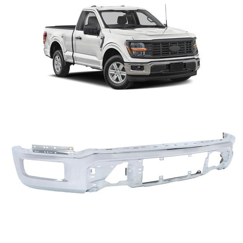Suit For Ford F-150 F150 2024-2025 Bumper Front Lower Chrome W/o Sensor Holes