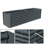 8x2x2 Ft Metal Raised Garden Beds Metal Planter Box Easy Assembl