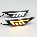 Black LED Front Bumper Side Marker Light Turn Signal For 2016-2021 Honda Civic