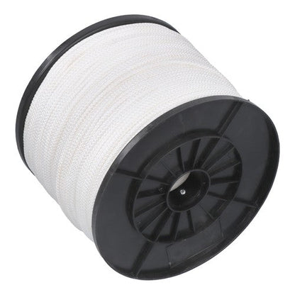 1/8 Inch Hollow Braid Polypro Rope 1000FT 350 Pounds Tensile Strength White