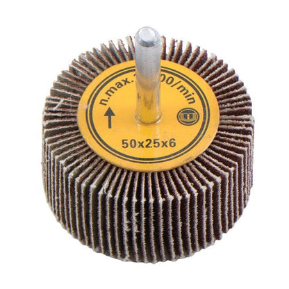 Aluminum Oxide Shank Mounted Flap Wheels, 2" x 1" x 1/4", 120 Grit - 5 Pack