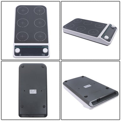6x500ml 6 Position Magnetic Stirrer 50-1200RPM 120℃/248℉ Multi-Position Magnetic