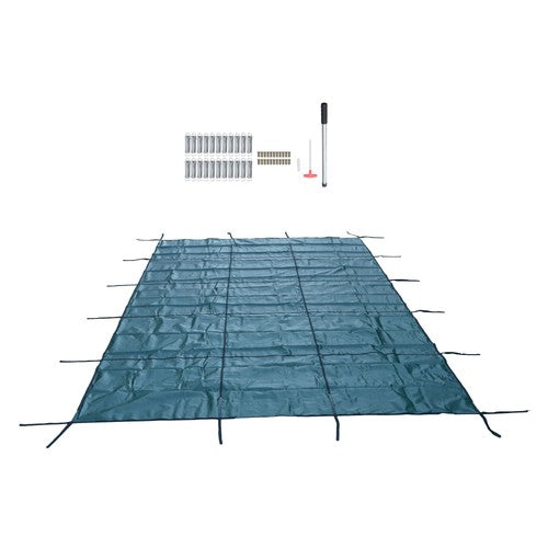 Safety Pool Cover Fits 14FTx26FT Inground Swimming Pools For Backyard Yard Green