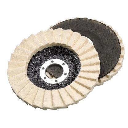 5PCS 4.5"×7/8" Felt Flap Disc Polishing Flap Discs Wool Flap Buffing Wheel Pad