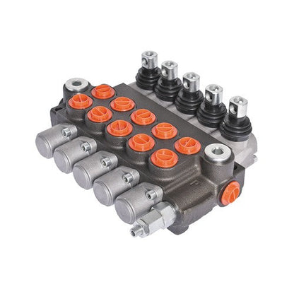 5 Spool 3625PSI Hydraulic Monoblock Double Acting Control Valve 11 GPM SAE Ports
