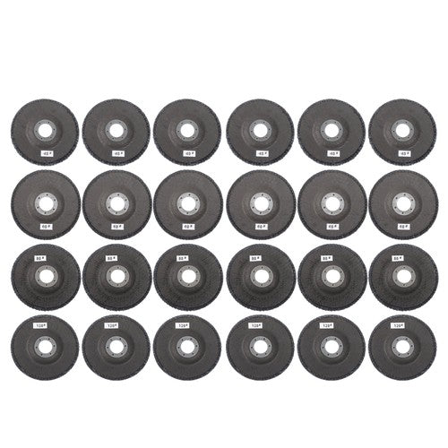 24 PCS 4.5" x 7/8" T29 Flap Discs 40/60/80/120 Grit Angle Grinder Sanding Disc