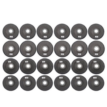 24 PCS 4.5" x 7/8" T29 Flap Discs 40/60/80/120 Grit Angle Grinder Sanding Disc