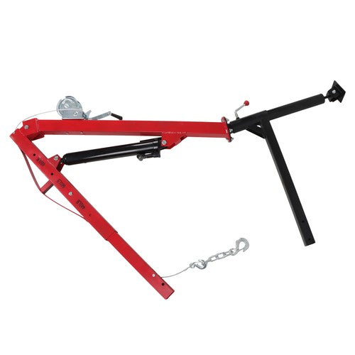 500Lbs Truck Hydraulic Dock Jib Engine Hoist Crane Hitch Mount Red