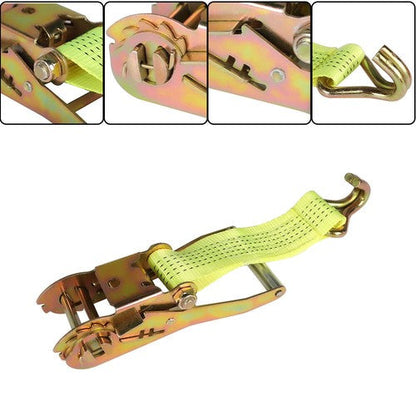 8-Pcs 2" x 15 Ft Ratchet Straps With J Hook 5000 Lbs Heavy Duty Tie Downs
