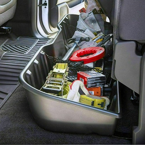 Black Underseat Storage Box for 07 18 Chevy Silverado 07 19 GMC Sierra Crew Cab