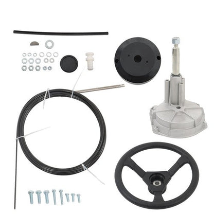 Marine Boat Rotary Steering System Outboard Kit 17 Feet & 17" Steering Cable USA
