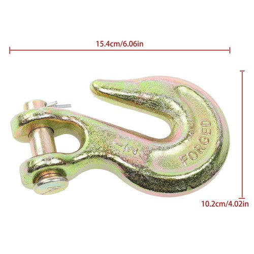 4Pcs 1/2" Clevis Grab Hook G70 Forged Steel Chain Hook Fracture Strength 48000lb