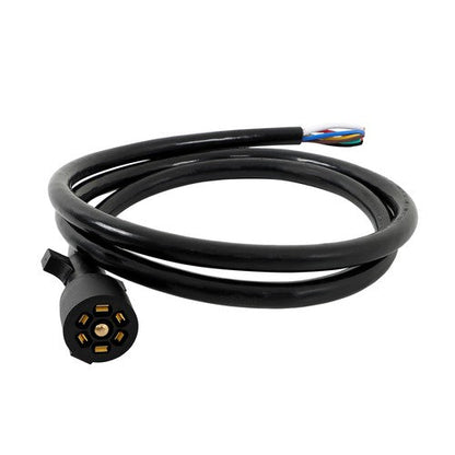 6 Feet 7-Pin 7-Way Trailer Cable Cord Wire Harness Light Plug Connector