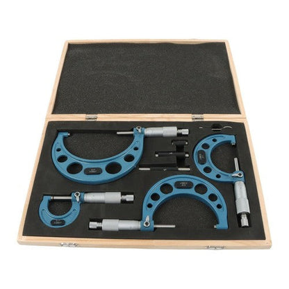 0-4"/0.0001" Premium Outside Micrometer Set Machinist Tool Precision Carbide Tip