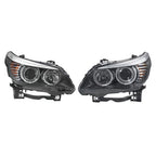 Right+Left Black Halogen Clear Headlight Assembly For BMW 528i 2008 2009 2010